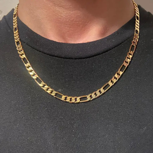 Solid Real 14k Gold Figaro Chain 20in 6mm